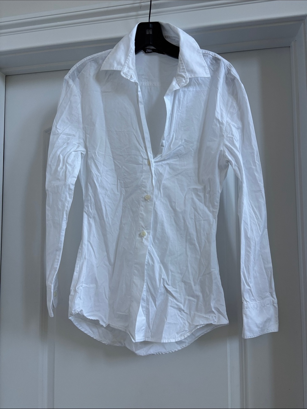 Zara White Button-Down Collared Shirt